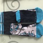 girls colourful patterned 70D nylon high quality combed cotton ankle socks