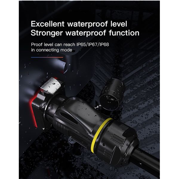 Cnlinko IP68 RJ45 Ethernet LAN Connector Plug Socket CAT6 STP Shield Outdoor Waterproof RJ45 Connector