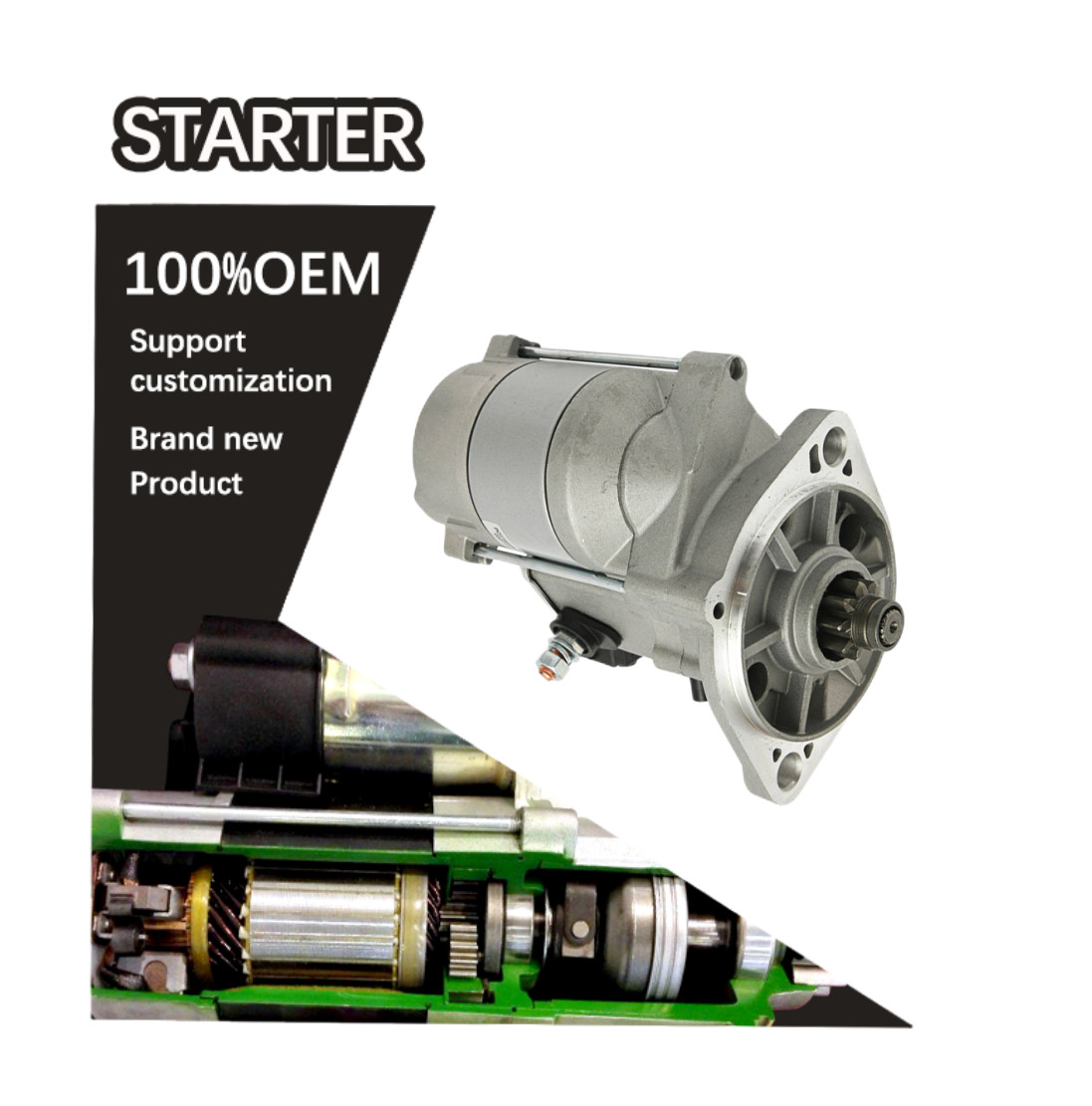 12V 9T CW STARTER 119626-77020. 11962677020. 428000-0870. 4280000870. M810337. 31906211 3190-6211
