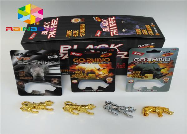Male Enhancement Pills Blister Pack Packaging 3D Rhino Blister Card For Capsules