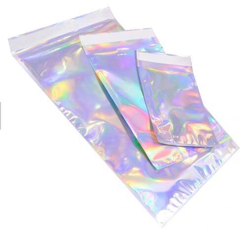 Holographic Mailer Shinny Mylar Mail bags Eyelash Kit Cosmetic Packaging Bag
