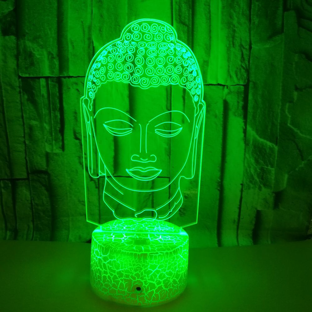Gift custom Buddha image dimming 3D LED night lights creative kindergarten school bank Christmas gift 
