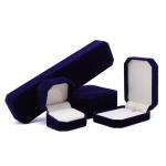 Newest Style Customized Blue Flannelette Octagonal Jewelry Box for Necklace