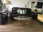 Contemporary Oval Shape Glass Top Stainless Steel Frame Coffee Table Vintage