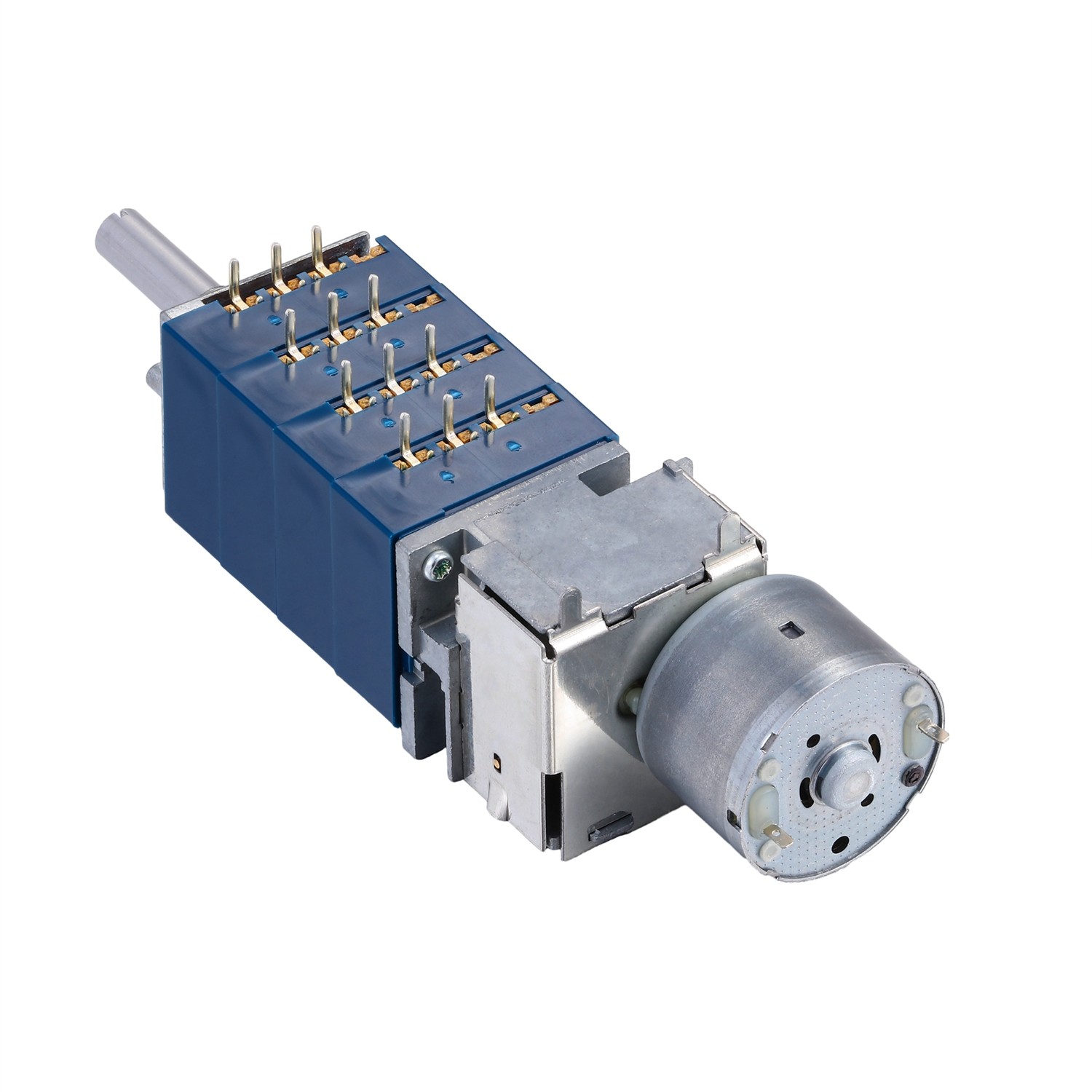 Motorized RK27LOG Stereo Potentiometer Four Gang Smooth Cylindrical Shaft For Audio