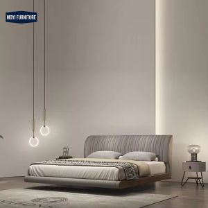 Buy cheap Microfiber Upholstered Double Italian Bed King Size Luxury Modern Frame Design from wholesalers