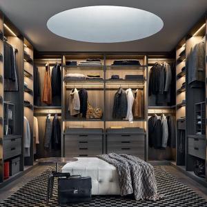 Wholesale Popular Rattan Style Wardrobe , Particleboard Melamin Glass Walk In Closet from china suppliers