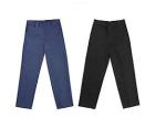 Black Boys School Uniform Pants Printing Logo Legs Closed Elongated Body Curve