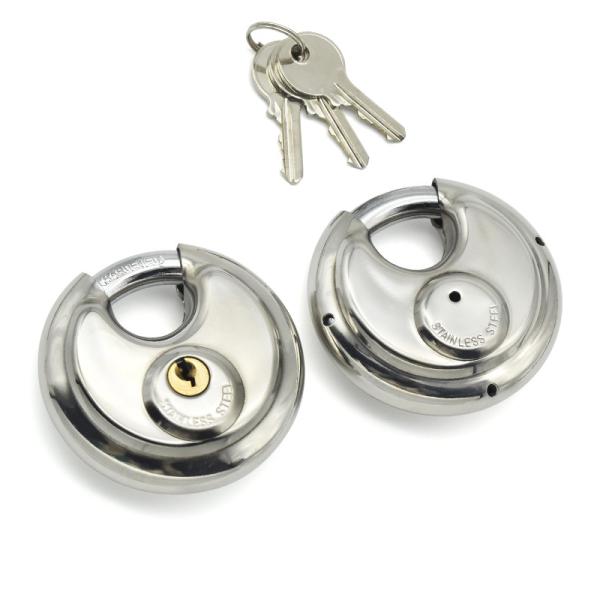 Waterproof Stainless Steel Disc Lock With Key With 8 Inch Shackle Outdoor