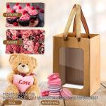 Kraft Paper Bags With Handles Transparent Flower Bouquet Bags For Present Bridal