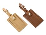 Wood Grain Travel Luggage Tag Personalized Genuine Leather PU