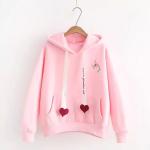 Knitted Fabric Women'S Oversized Pullover Hoodies Embroidered Custom