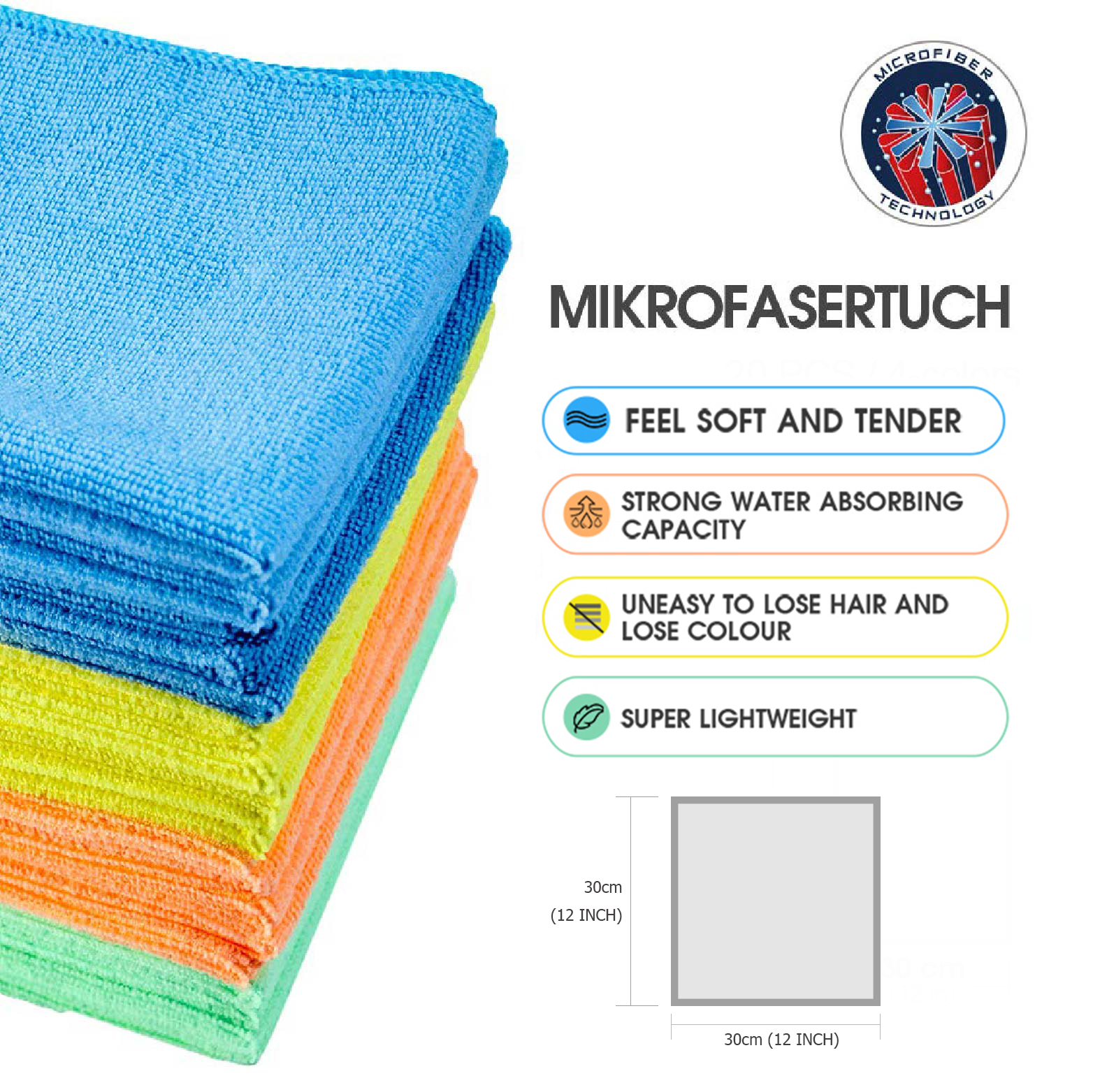 Wash Cleaning Cloth Custom Microfiber Car Towel for Home Size