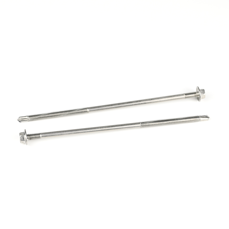 Zinc Hex Washer Head Self-Drilling Screws 150mm for Sandwich Panel Double Thread