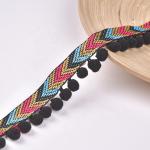 20KJ39 Colorful Polyester 3.5cm Pom Pom Ribbon Trim