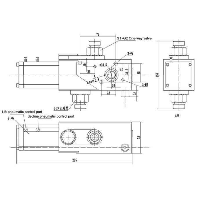 14867322 HYVA PT1220 Single Pressure Dump Truck controls PT1220-220 Black Aluminum alloy stainless steel