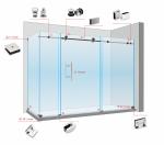 45KG Stainless Steel 90 Degree Glass Shower Hinge for Bathroom Glass Screen Long