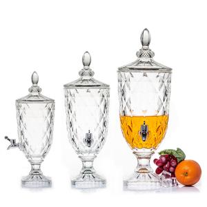 Wholesale High quality lead-free crystal glass 5L glass juice beverage dispenser with tap from china suppliers