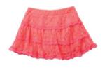 Children Polyester Spandex Rose Red Lace Short Skirt