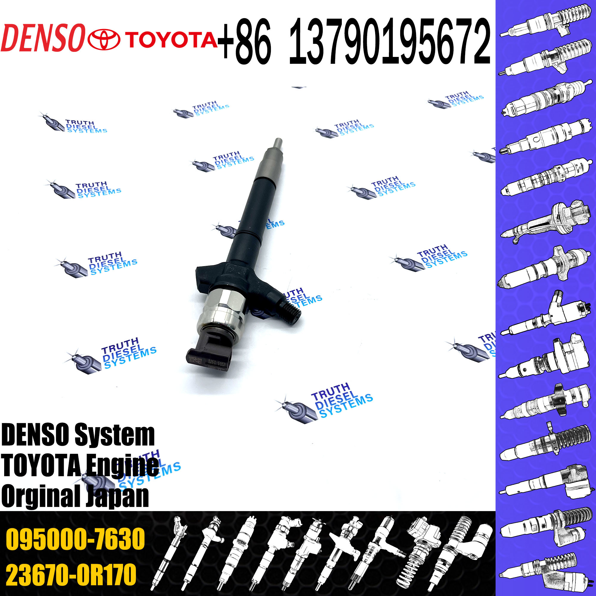 Diesel Fuel Engine Injector 095000-7630 23670-0R170 Engine High Pressure Pump Engine Injection Injector 095000-7630