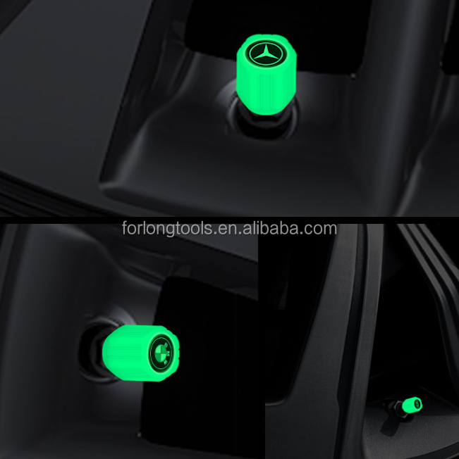 Replace/Repair ABS Car Wheel Dust Cap Auto Glow Tyre Stem Air Valve Cover Light Autoluminescence for Universal Year Purpose