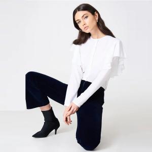 Wholesale New Fashionable Women Formal White Frill Blouse Women from china suppliers