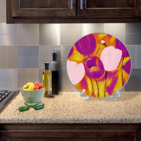 Toughened Kitchen Placemat Custom Vegetable Rectangular for Round Glass Dining Table