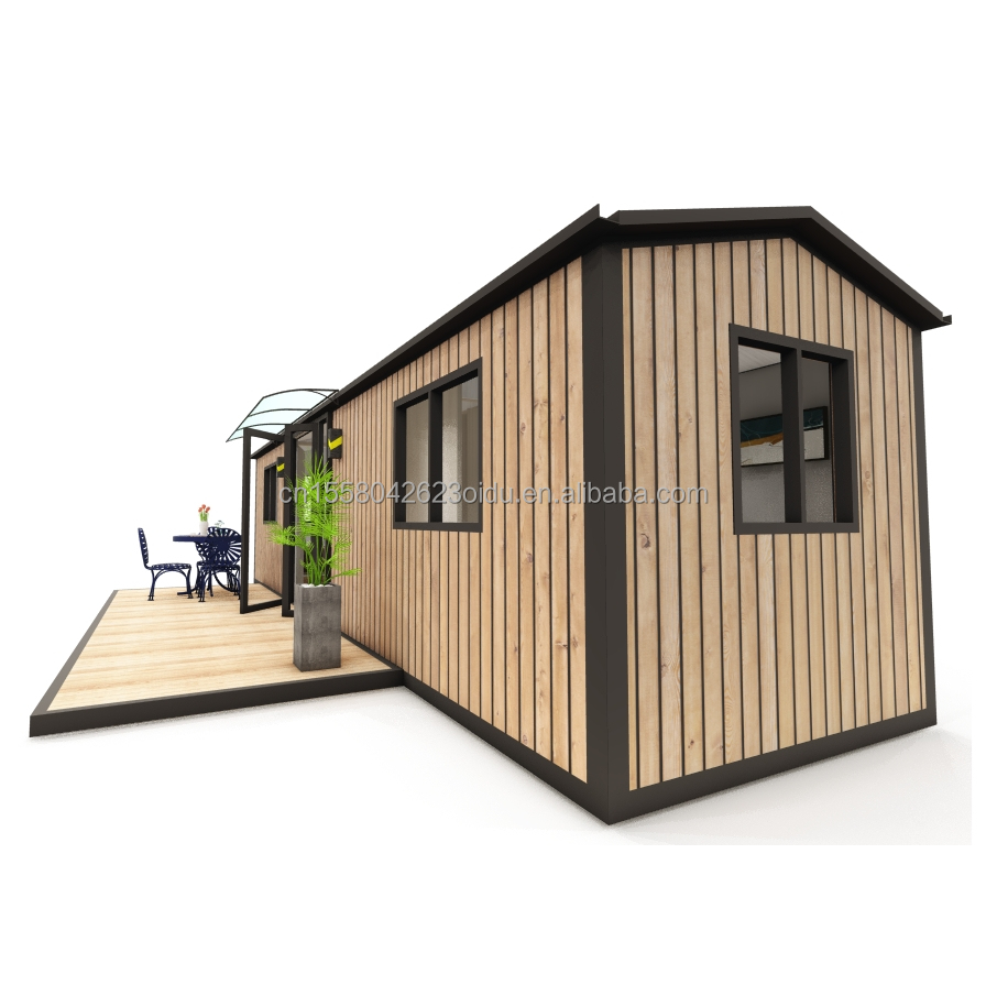 Customized Color Wooden Homes for Family Made of Steel Sandwich Panel and Galvanized Steel Square Tubes