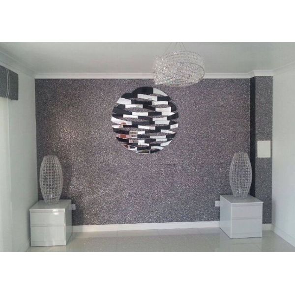 Thick Material Removable Shiny Silver Wallpaper Wall Covering For Salon