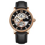 Business 45mm Automatic Mechanical Watch OEM Men'S Waterproof Hollow Skin Strap