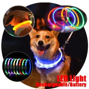 Wholesale Custom Nylon Waterproof Dog Training Collar Reflective LED Luminous Charging Pet Dog Collar from china suppliers