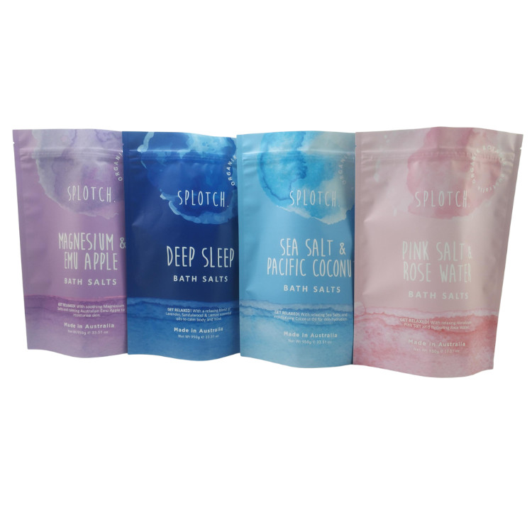 Matte Oem Custom Printed Bath Salts Packaging Zip Lock Bath Salt Body Scrub Standing Pouch Packaging Bags Stand Up Bags