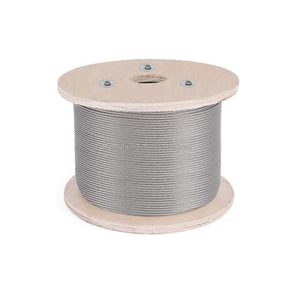 Non-coated 5/32" T316 7x19 Stainless Steel Wire Rope Aircraft Cable 500FT Steel Cable Ropes Wires for Cable Railing kits Hardware
