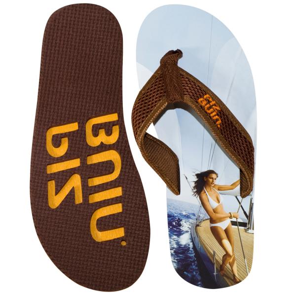 full color printed eva die cut and embossed Women Flip flops thongs sliper
