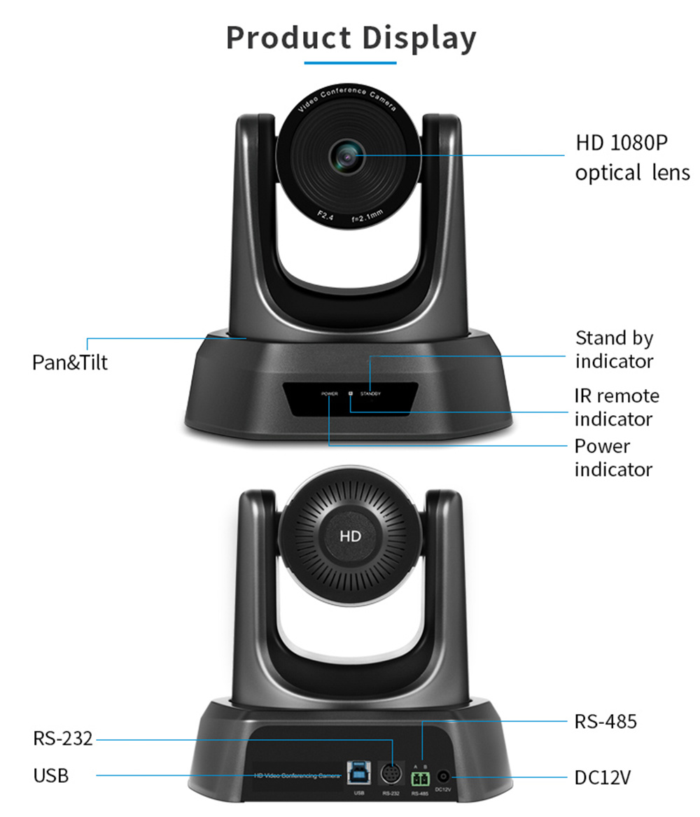 HD 1080P Fixed Focus Conference PTZ Camera