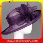 Elegant fancy Church sinamay hats for ladies ,Sinamay wide brimhats