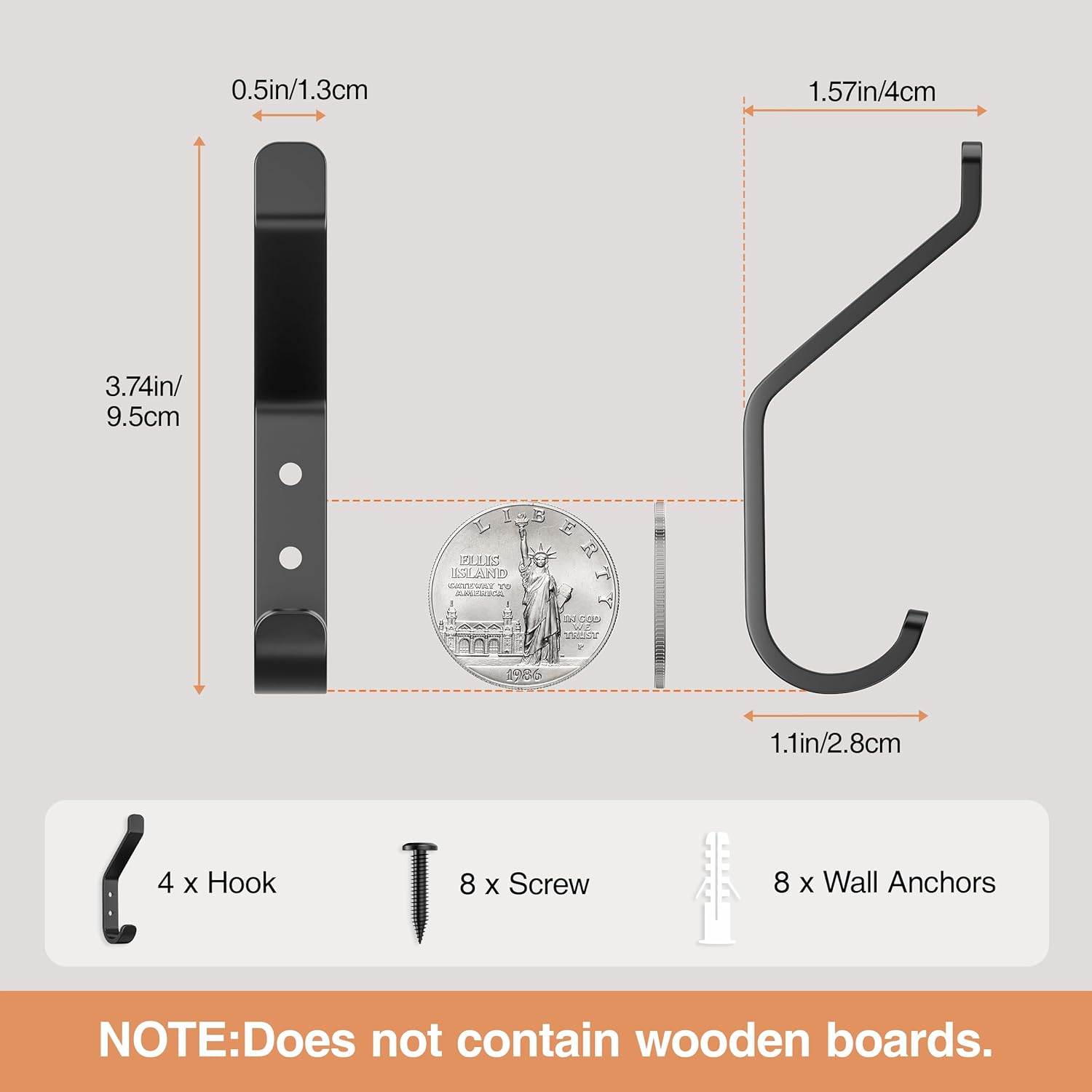 Kitchen Wall Mounted Coat Hooks Heavy Duty Coat Rack for Wall Double Hooks Coat Hanger