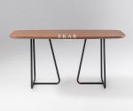 Modern Simple Metal Frame Rectangle Wood Dining Table