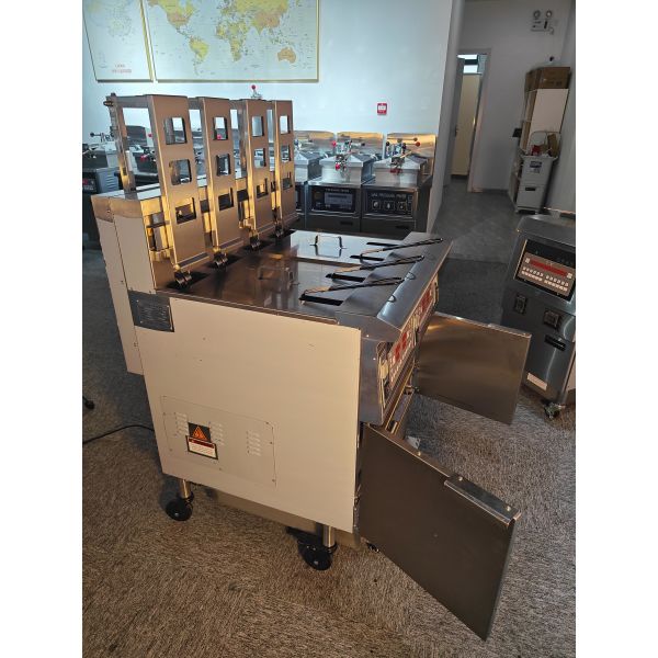OFE-H413 Auto Lift 4 Pots 4 Baskets Digital Computer Panel With Oil Filter System 28kw Electric&Gas Open Deep Fryer