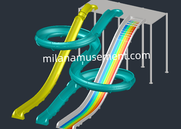 Galvanized Steel Water Park Slide Adjustable Height UV Resistant Indoor Outdoor Use