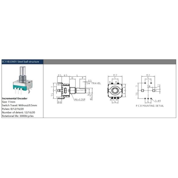 Rotary Mono Linear Volume Control Potentiometer Encoder