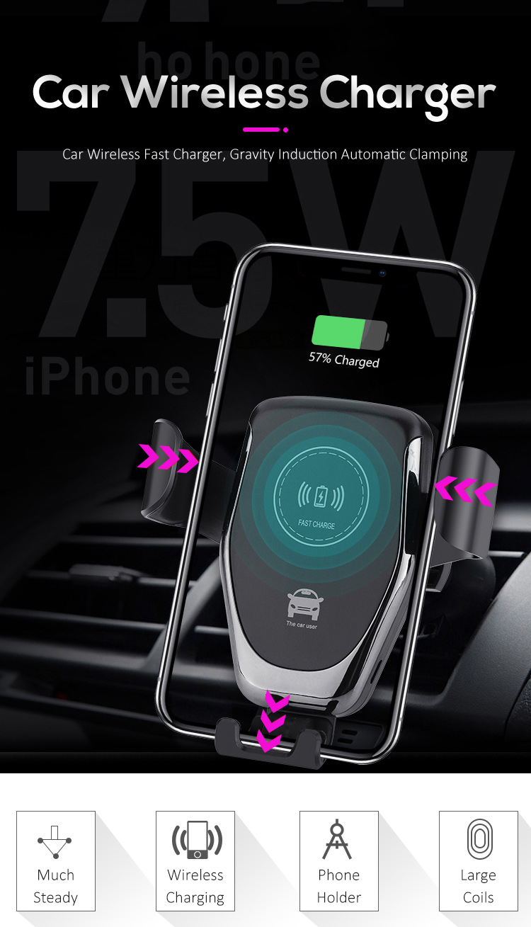 Portable Type C QI Standard 10W Smart Sensor Phone Holder