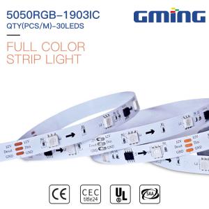 Wholesale 12V/24V 30les/M 6W 5050RGB SMD LED Strip Light UCS1903-8 from china suppliers