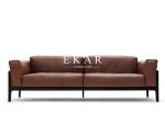 Italian Solid Wood Red Genuine Leather Sofa Set