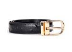 Daily Life 2.0CM Ostrich Grain Ladies Leather Belts With Gold Buckle