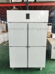 SS201 Stainless Steel Upright Refrigerator Double Temperature 4 Door Fridge