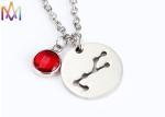 2.2mm Thickness Birthstone Crystal Womens Engraved Necklace