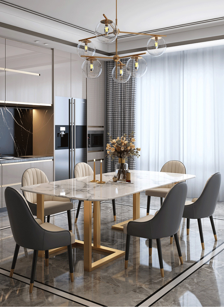 Square Apartment Dining Tables For 6 Width 0.8M Hotel Table