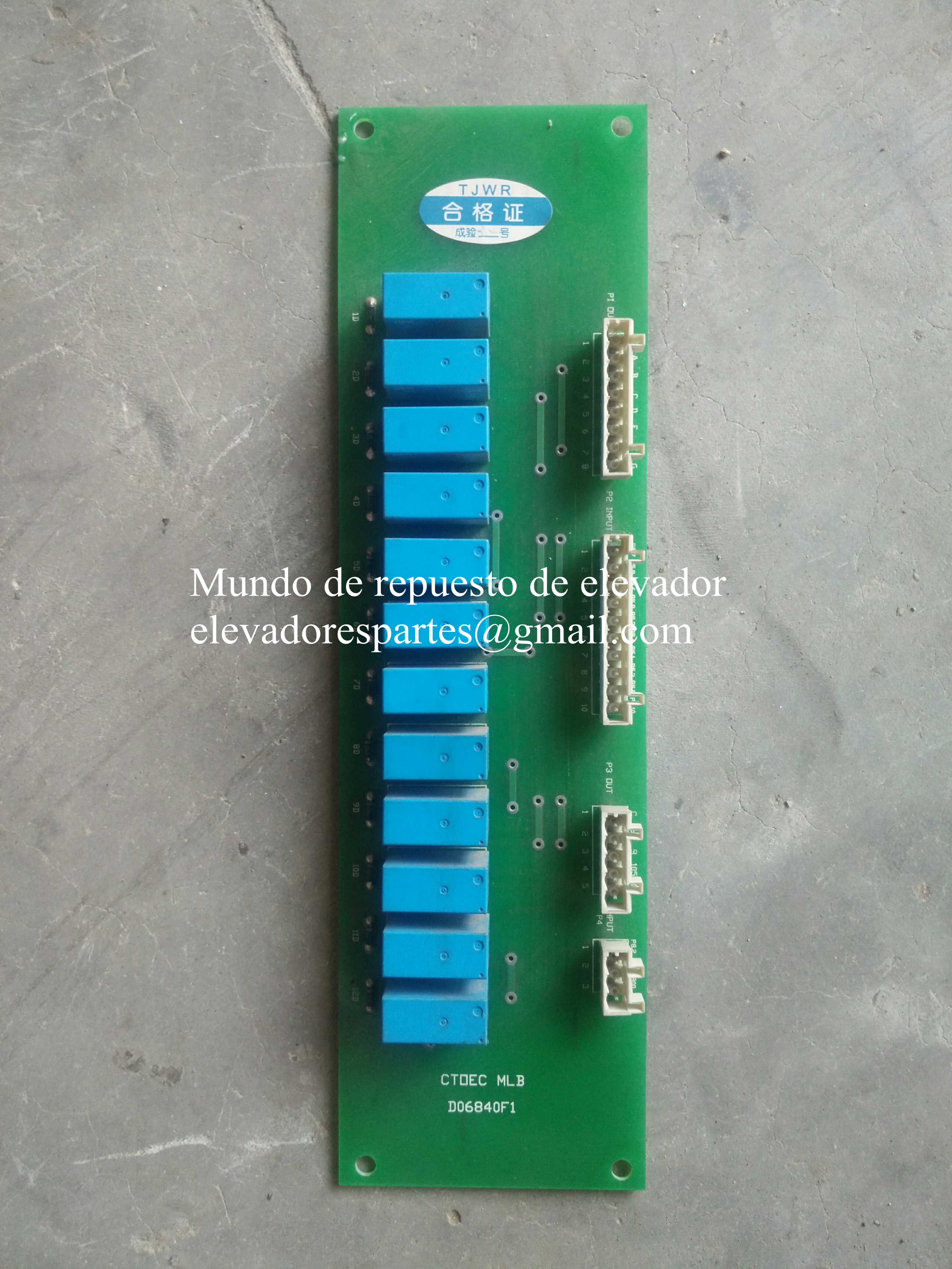 La placa de para OTIS elevador CTOEC MLB D06840F1