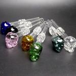 Recyclable Skull Glass oil burner pipe Bubbler Bowl 5.5"Inch Lenght Lightweight
